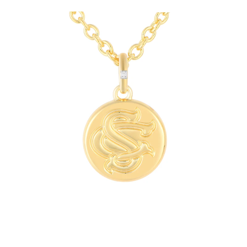 FanDrip Yellow South Carolina Gamecocks 14K Gold-Plated Silver Pendant with 18" Chain