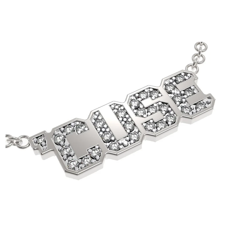 FanDrip Syracuse Orange Diamond Pendant Necklace with 17" Chain