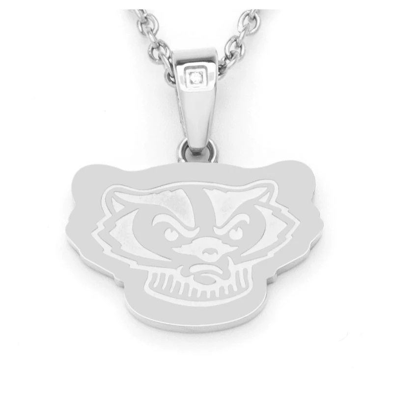 FanDrip Wisconsin Badgers 17" Stainless Steel Pendant Necklace