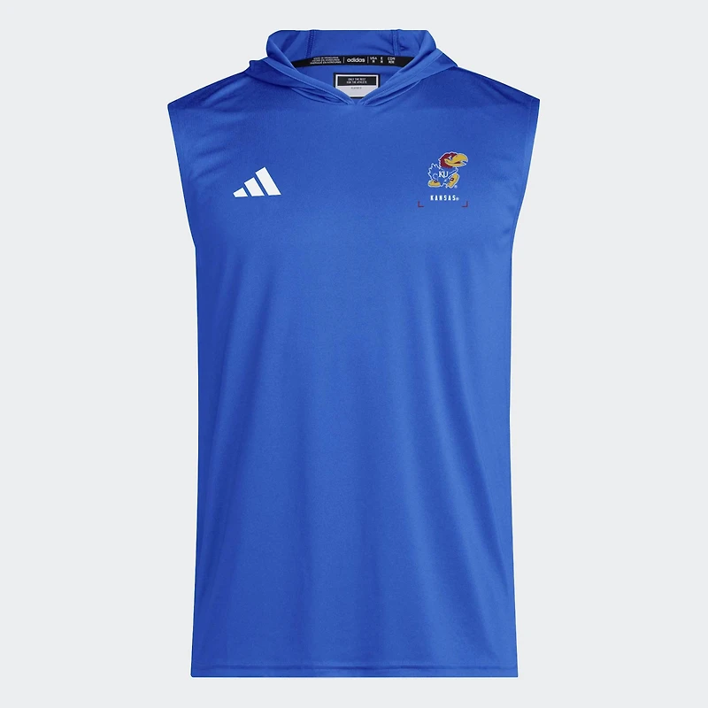 Men's adidas Royal Kansas Jayhawks D4T Sleeveless Hoodie