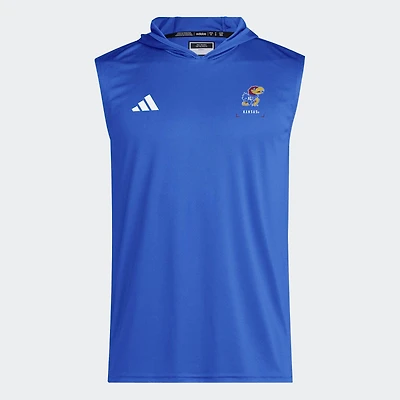 Men's adidas Royal Kansas Jayhawks D4T Sleeveless Hoodie