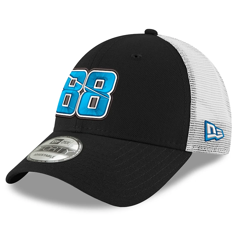 Men's New Era Black Connor Zilisch 2026 Trackhouse Driver Trucker 9FORTY Adjustable Hat