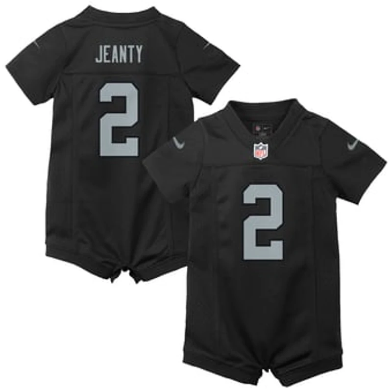 Newborn Nike Ashton Jeanty Black Las Vegas Raiders Romper Game Jersey