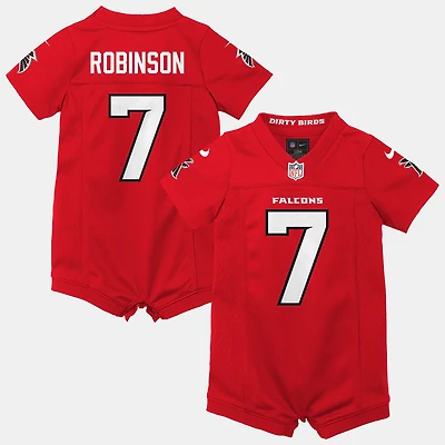 Newborn Nike Bijan Robinson Red Atlanta Falcons Romper Game Jersey