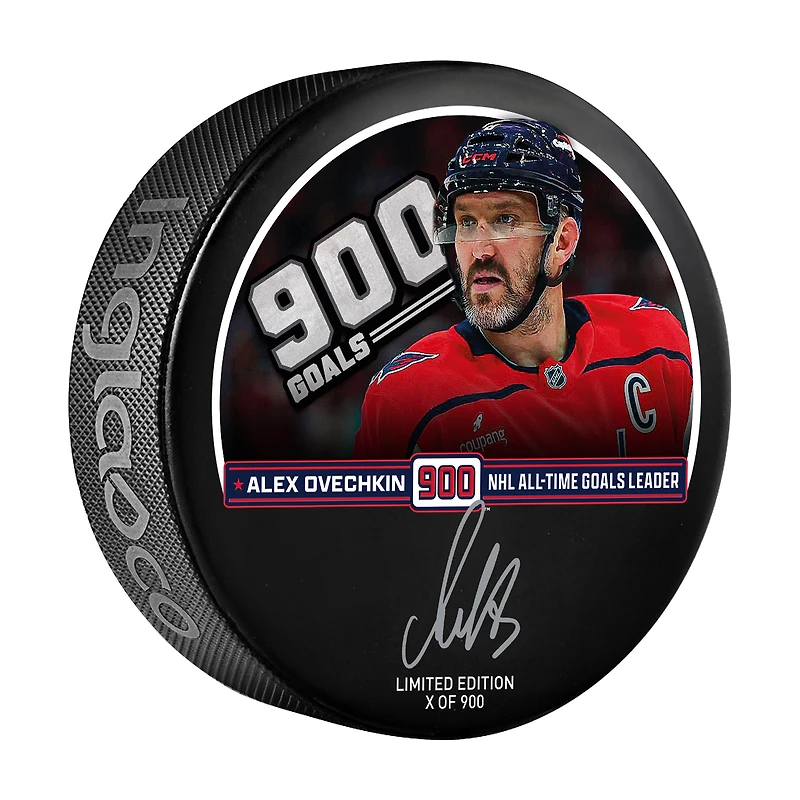 Alexander Ovechkin Washington Capitals Autographed 900th Goal Hockey Puck - Limited Edition of 900