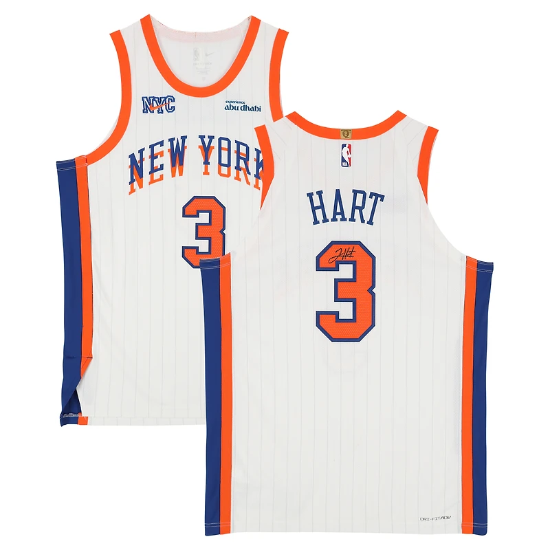 Josh Hart New York Knicks Autographed White Nike 2024-25 City Edition Authentic Jersey