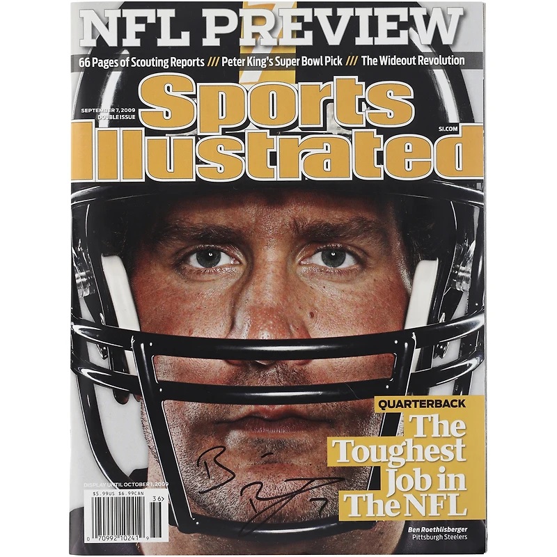 Ben Roethlisberger Pittsburgh Steelers Autographed The Toughest Job in the NFL Sports Illustrated Magazine from September 7, 2009
