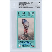 Tom Brady New England Patriots Autographed Super Bowl XXXVI Champs SB MVP Stub Beckett Fanatics Witnessed Authenticated Auto 10 Ticket from February 3