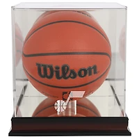 Utah Jazz Mahogany Team Logo Basketball Display Case with Mirrored Back