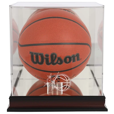 Orlando Magic Mahogany Team Logo Basketball Display Case with Mirrored Back