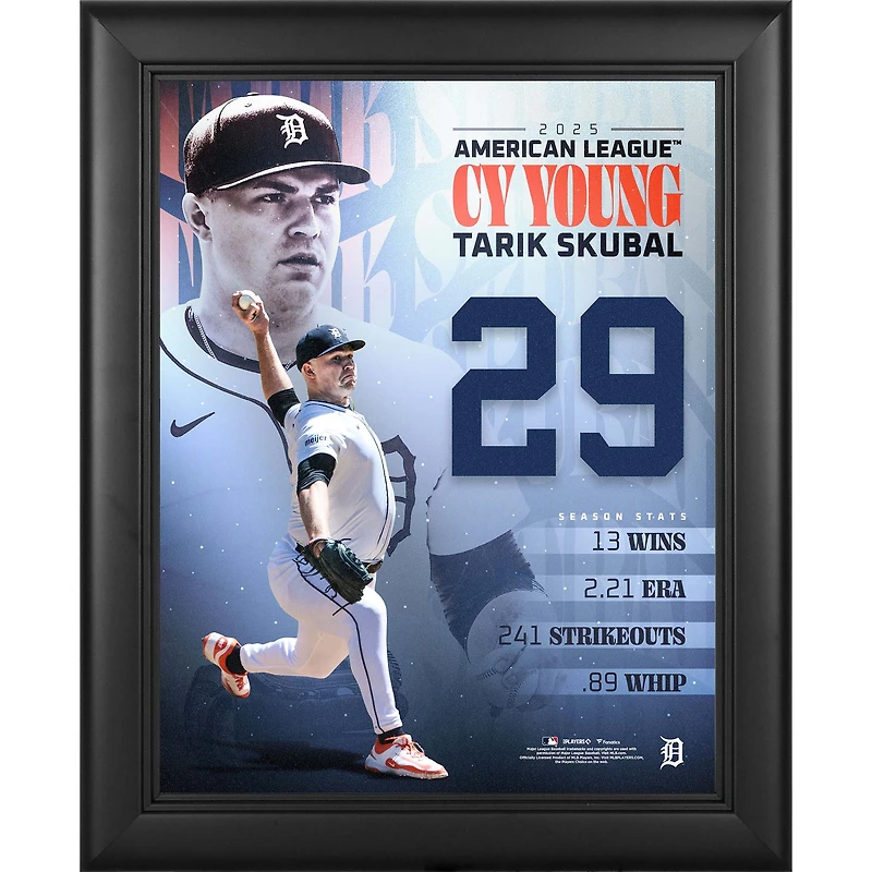 Tarik Skubal Detroit Tigers Framed 11" x 14" 2025 American League Cy Young Collage