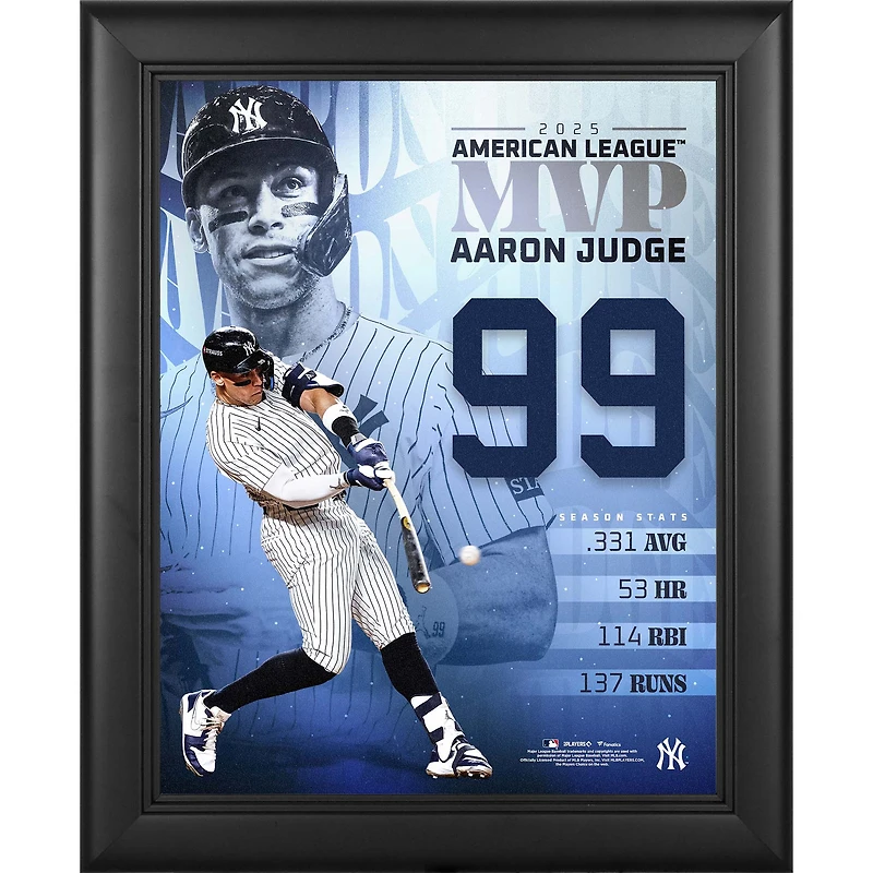 Aaron Judge New York Yankees Framed 11" x 14" 2025 American League MVP Collage