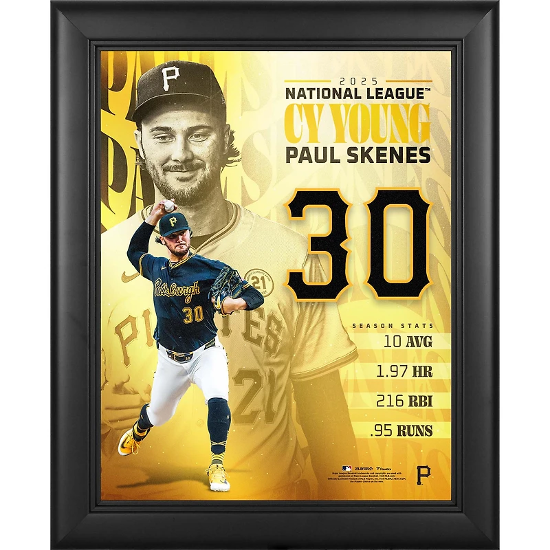 Paul Skenes Pittsburgh Pirates Framed 11" x 14" 2025 National League Cy Young Collage