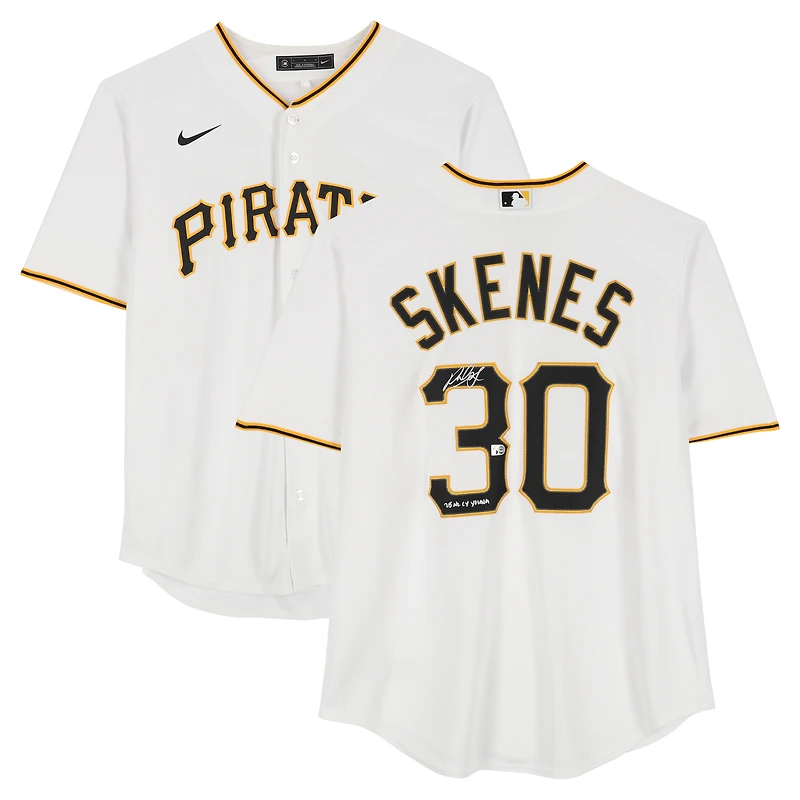 Paul Skenes Pittsburgh Pirates Autographed White Nike Replica Jersey with "25 NL Cy Young" Inscription