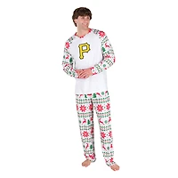 Men's Concepts Sport White Pittsburgh Pirates Tidings All-Over Print Knit Long Sleeve Top & Pants Set