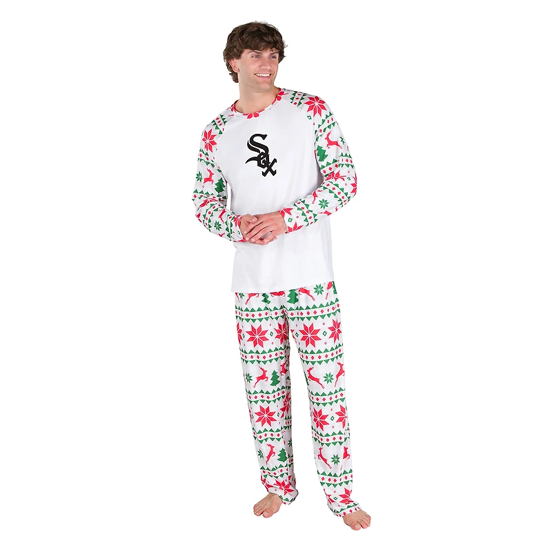 Men's Concepts Sport White Chicago White Sox Tidings All-Over Print Knit Long Sleeve Top & Pants Set