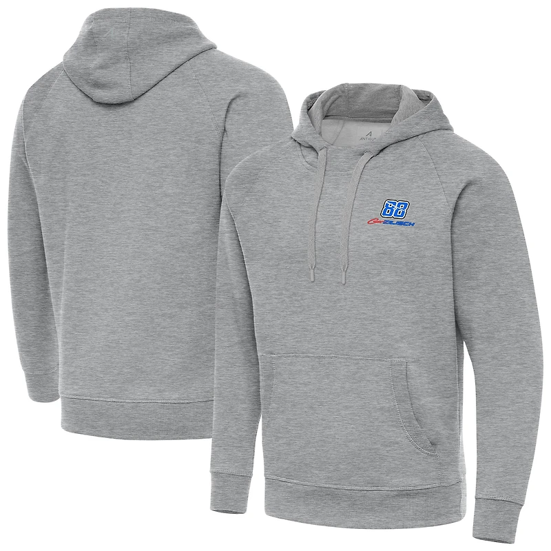 Men's Antigua Heather Gray Connor Zilisch Victory Hoodie