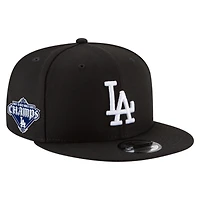 Men's New Era Black Los Angeles Dodgers 2024/25 Back-to-Back Champions Diamond Side Patch 9FIFTY Snapback Hat