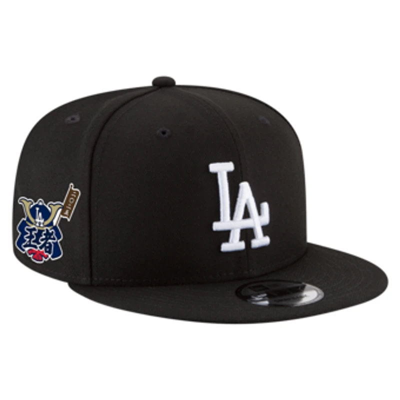 Men's New Era Black Los Angeles Dodgers 2025 Champions Samurai Side Patch 9FIFTY Snapback Hat
