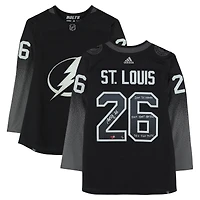 Martin St. Louis Tampa Bay Lightning Autographed Black Alternate adidas Jersey with Multiple Inscriptions - Limited Edition #5/5