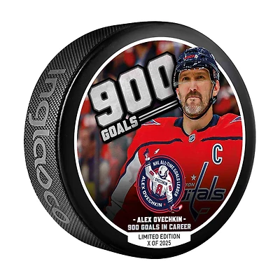 Alexander Ovechkin Washington Capitals Inglasco 900th Goal Hockey Puck - Limited Edition of 2025