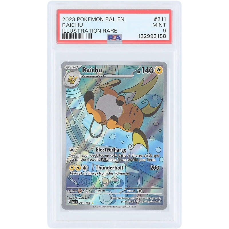 Raichu 2023 Pokemon Paldea Evolved Illustration Rare #211 PSA Authenticated 9 Card