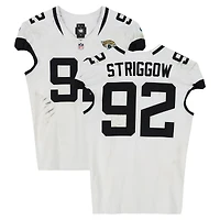 Danny Striggow Jacksonville Jaguars Game-Used #92 White Nike Jersey vs. Las Vegas Raiders on November 2, 2025