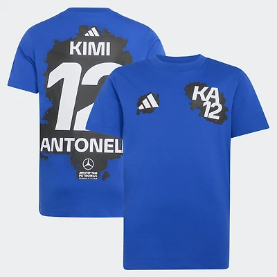 Youth adidas Kimi Antonelli Blue Mercedes-AMG Petronas F1 Team Name & Number T-Shirt