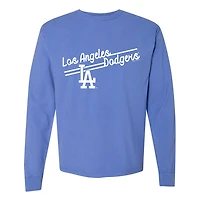 Women's Soft as a Grape  Royal Los Angeles Dodgers Pigment Dye Long Sleeve T-Shirt