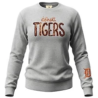Women's Soft as a Grape  Heather Gray Detroit Tigers Nantucket Sequin Fleece Sweatshirt