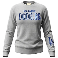 Women's Soft as a Grape  Heather Gray Los Angeles Dodgers Nantucket Sequin Fleece Sweatshirt