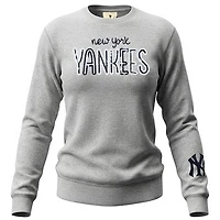 Women's Soft as a Grape  Heather Gray New York Yankees Nantucket Sequin Fleece Sweatshirt