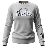 Women's Soft as a Grape  Heather Gray New York Yankees Nantucket Sequin Fleece Sweatshirt