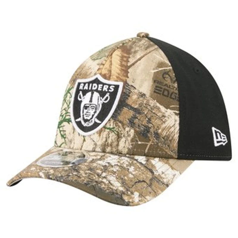 Men's New Era Camo/Black Las Vegas Raiders Team Collection RealTree 39THIRTY M-Crown A-Frame Flex Hat