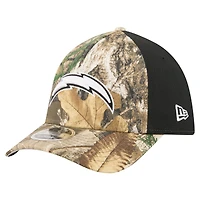 Men's New Era Camo/Black Los Angeles Chargers Team Collection RealTree 39THIRTY M-Crown A-Frame Flex Hat