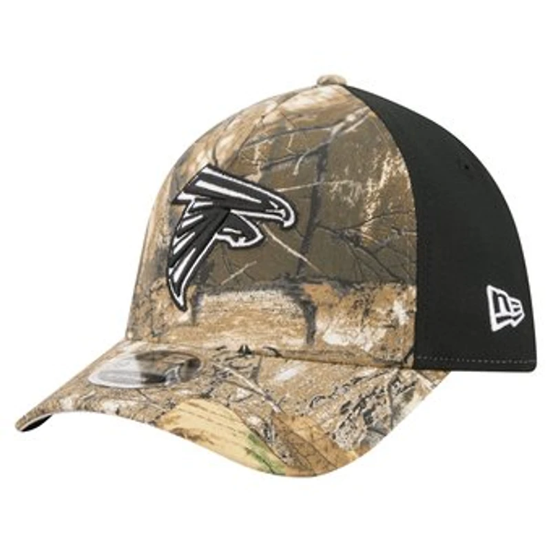 Men's New Era Camo/Black Atlanta Falcons Team Collection RealTree 39THIRTY M-Crown A-Frame Flex Hat