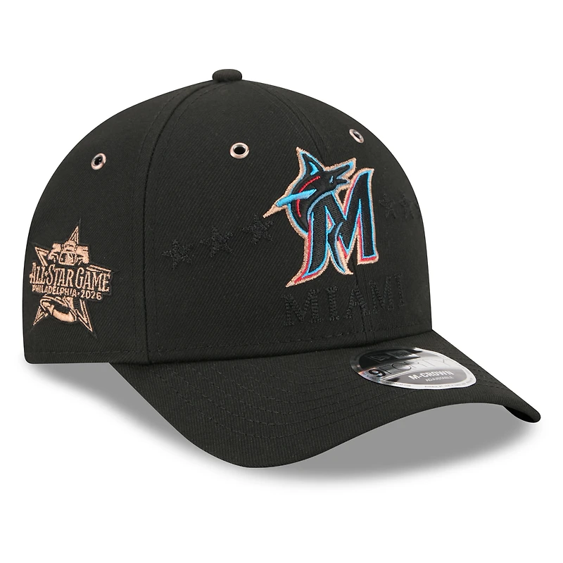 Men's New Era Black Miami Marlins 2026 MLB All-Star Game 9FORTY Adjustable Hat