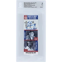 Eli Manning New York Giants Autographed Final Career Game Beckett Fanatics Witnessed Authenticated Auto 10 Ticket from December 29, 2019 with "Final Game" Inscription