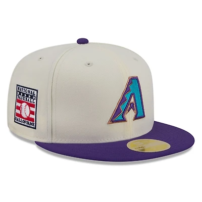 Men's New Era Cream/Purple Arizona Diamondbacks 2026 Baseball Hall of Fame 59FIFTY Fitted Hat