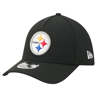 Men's New Era Black Pittsburgh Steelers 39THIRTY M-Crown A-Frame Stretch Hat