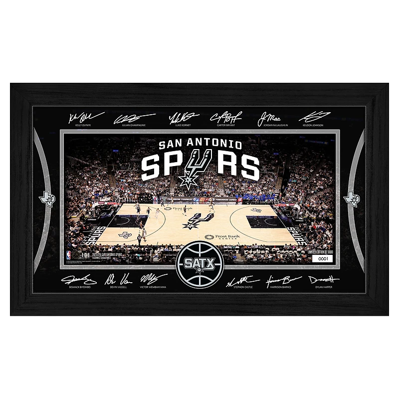 Highland Mint San Antonio Spurs 2025 Signature Court Framed Picture