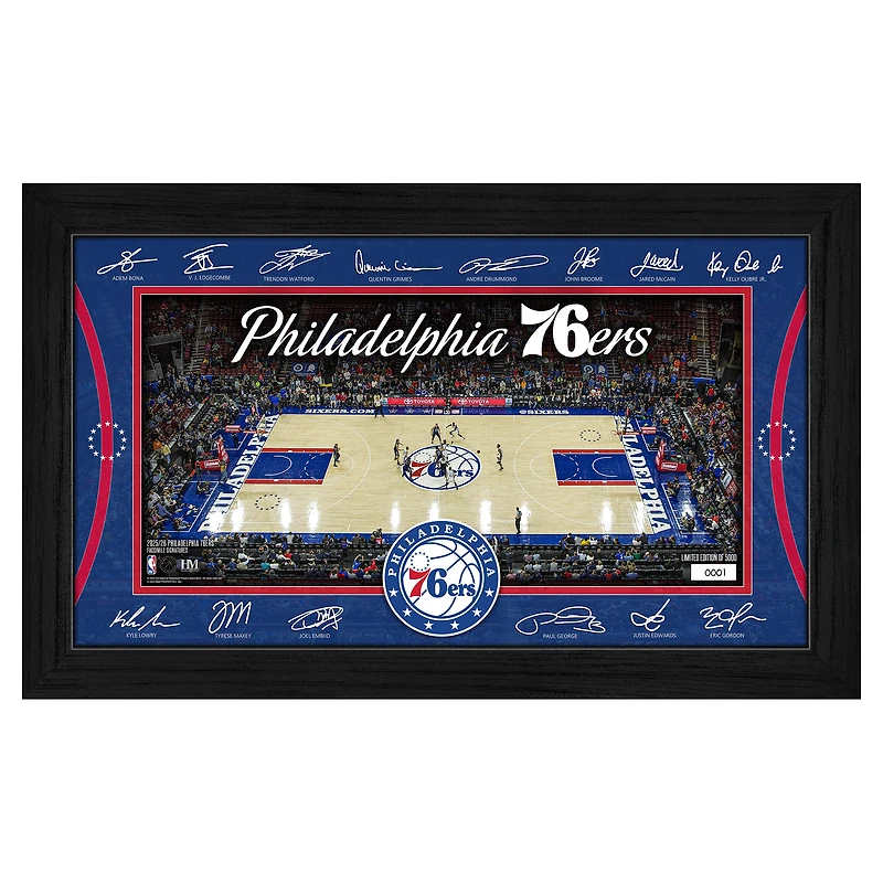 Highland Mint Philadelphia 76ers 2025 Facsimile Signature Court Framed Picture