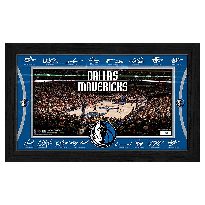 Highland Mint  Dallas Mavericks 2025 Facsimile Signature Court Framed Picture