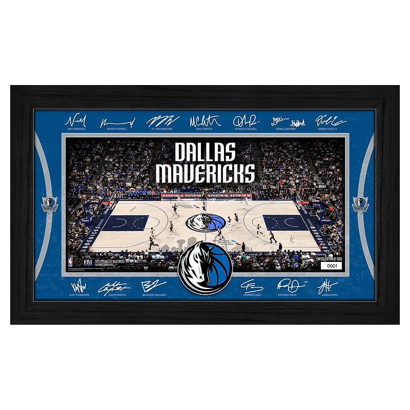 Highland Mint  Dallas Mavericks 2025 Signature Court Framed Picture