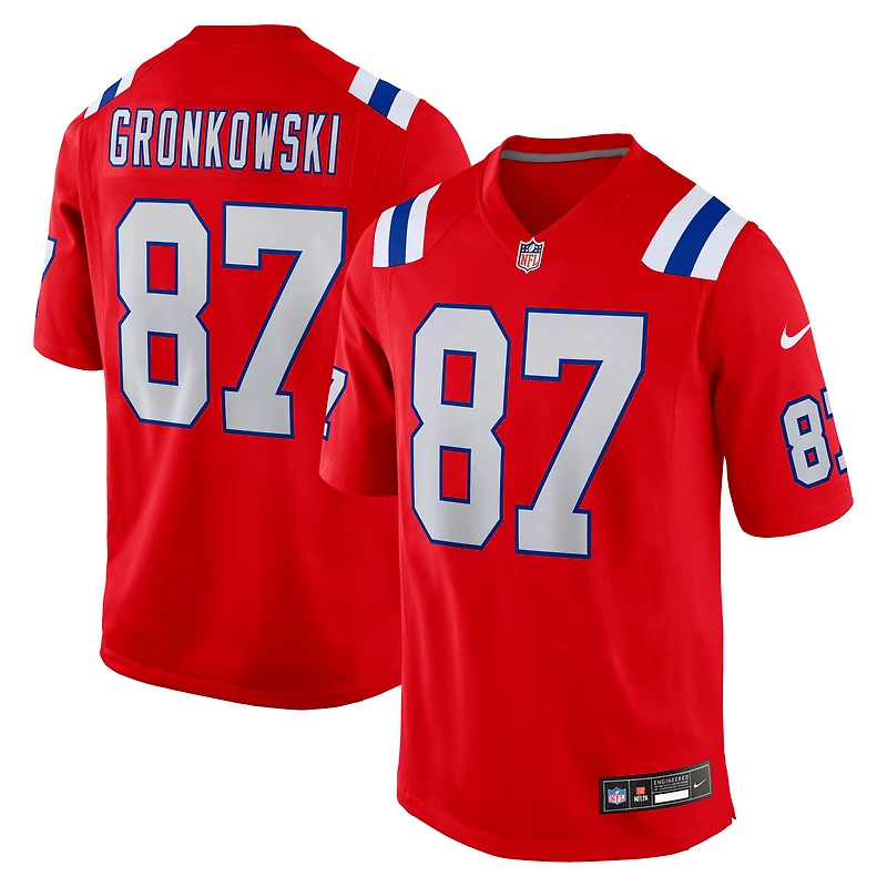 Men's Nike Rob Gronkowski Red New England Patriots Alternate Retired Player Game Jersey