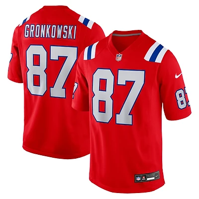 Men's Nike Rob Gronkowski Red New England Patriots Alternate Retired Player Game Jersey