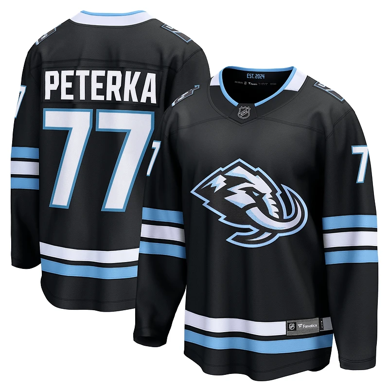 Men's Fanatics JJ Peterka Black Utah Mammoth Home Breakaway Jersey