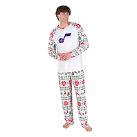 Men's Concepts Sport White Utah Jazz Tidings All-Over Print Knit Long Sleeve Top & Pants Set