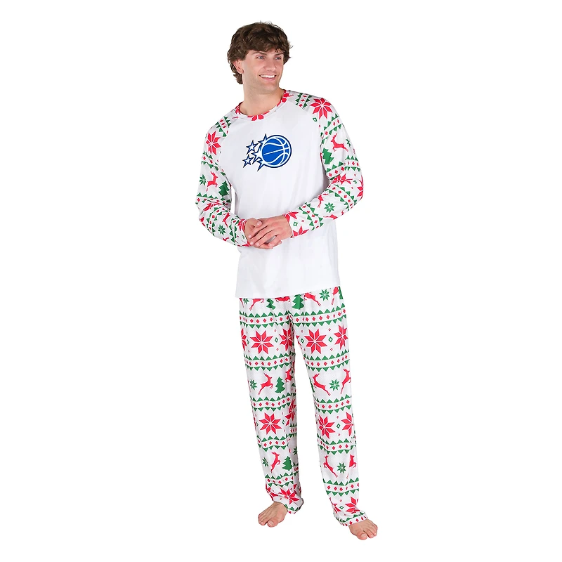 Men's Concepts Sport White Orlando Magic Tidings All-Over Print Knit Long Sleeve Top & Pants Set