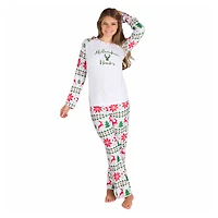 Women's Concepts Sport White Milwaukee Bucks Tidings All-Over Print Knit Long Sleeve Top & Pants Set